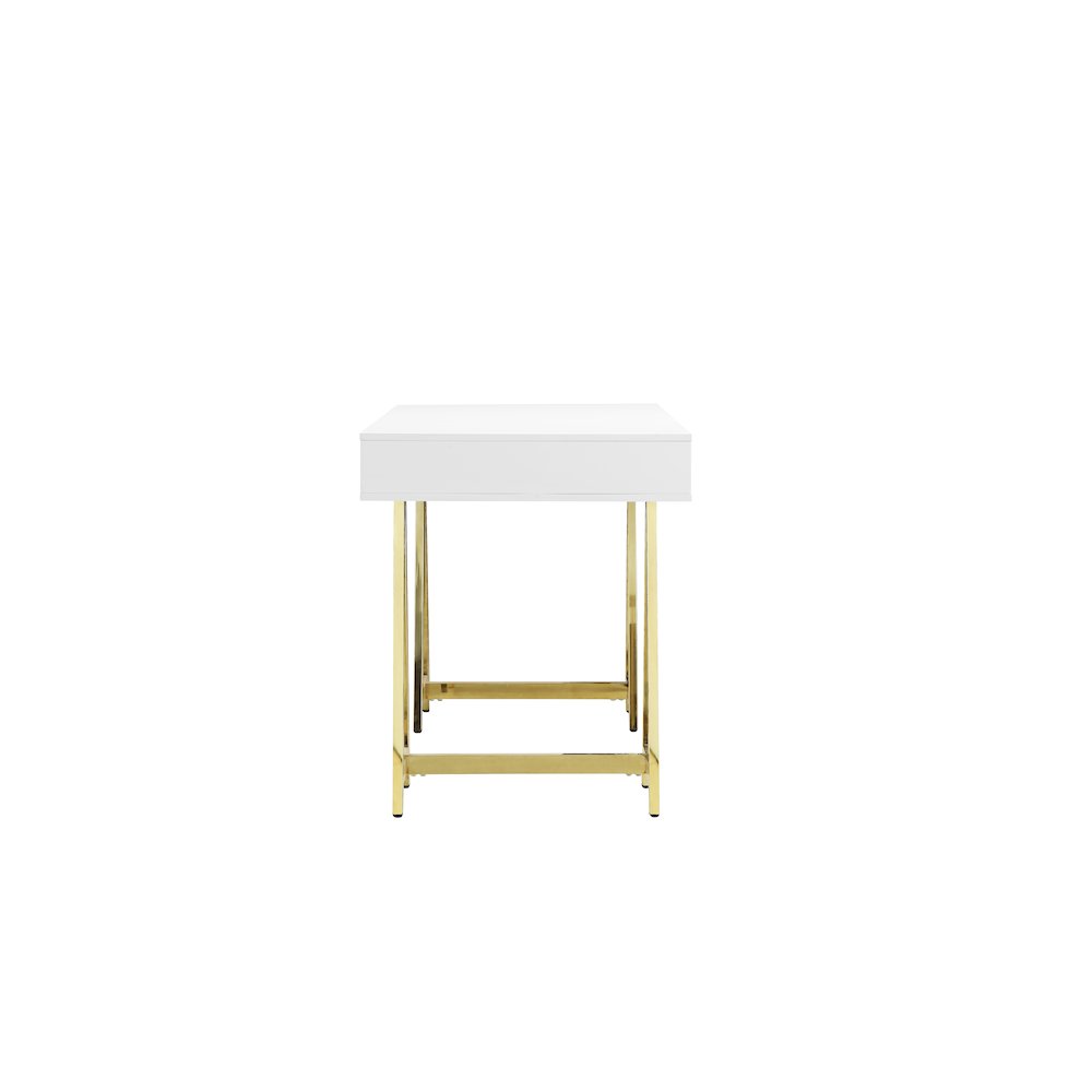 Gold Riley Desk White. Picture 3