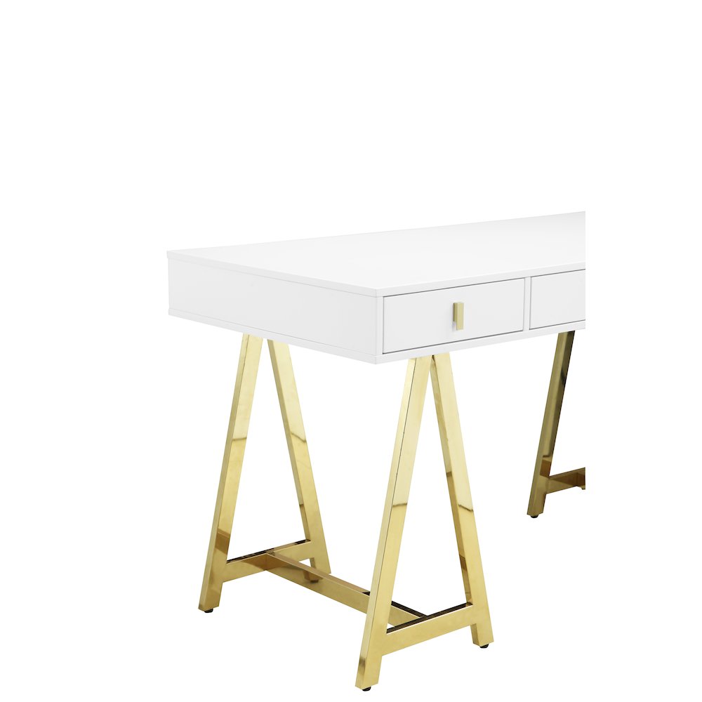 Gold Riley Desk White. Picture 4