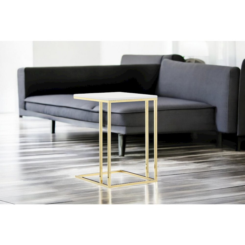 Gold Fred Tray Table White & Gold Combo. Picture 6