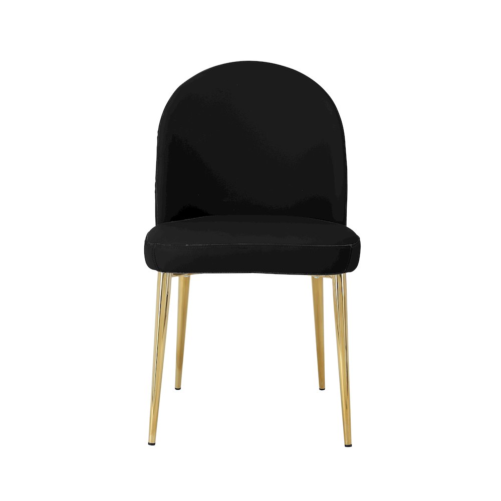Gold Vera Chair Faux Leather Black- Set Of 2. Picture 3