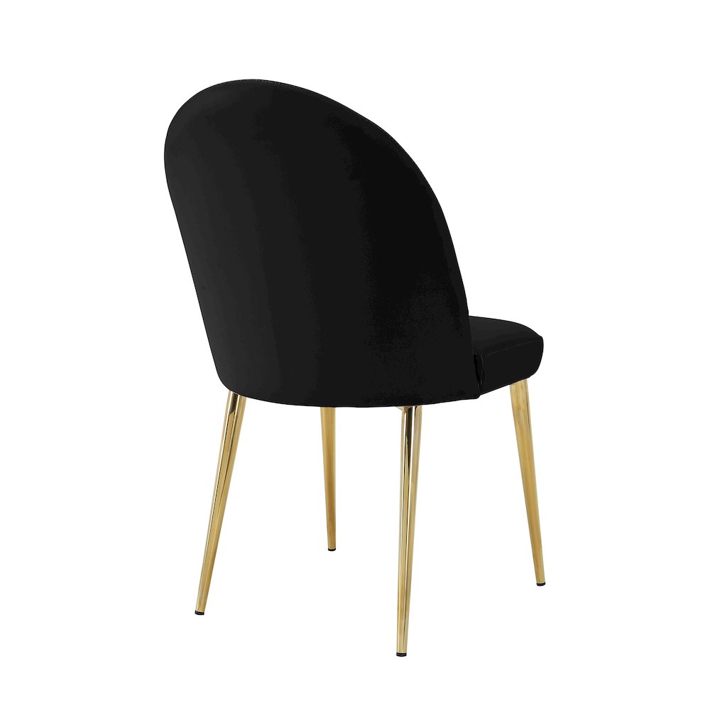 Gold Vera Chair Faux Leather Black- Set Of 2. Picture 4
