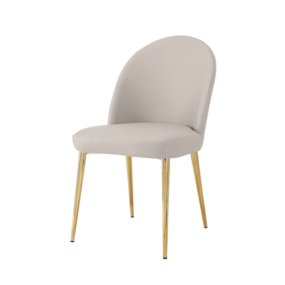 Gold Vera Chair Faux Leather Sand- Set Of 2. Picture 1