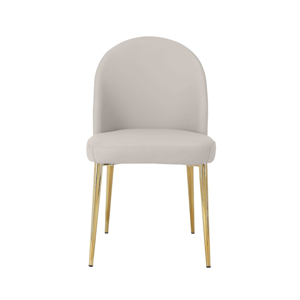 Gold Vera Chair Faux Leather Sand- Set Of 2. Picture 2