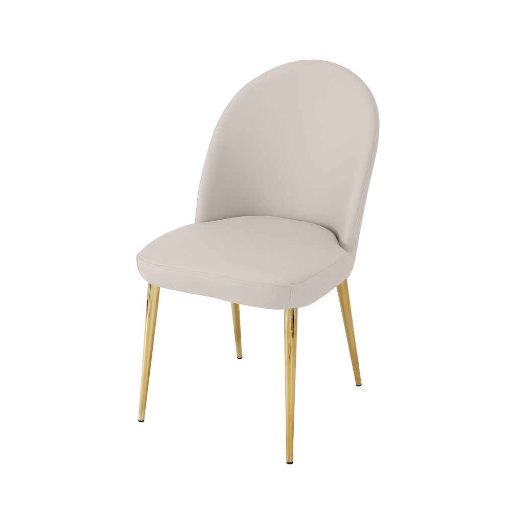 Gold Vera Chair Faux Leather Sand- Set Of 2. Picture 3