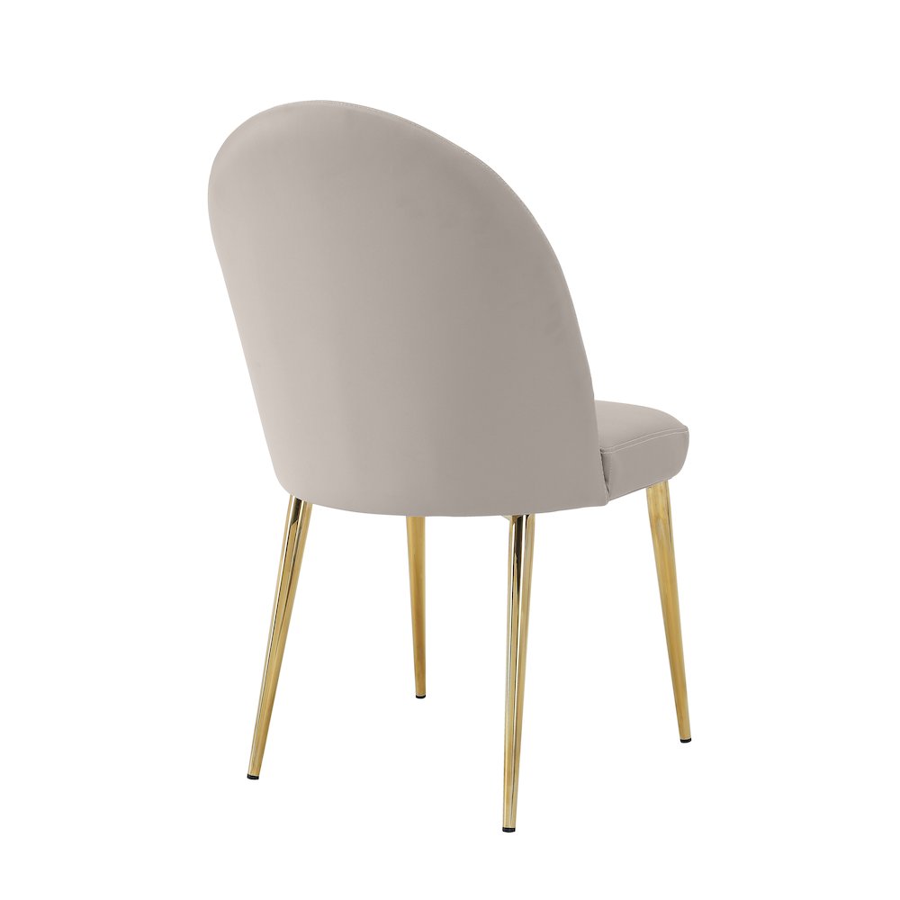 Gold Vera Chair Faux Leather Sand- Set Of 2. Picture 4