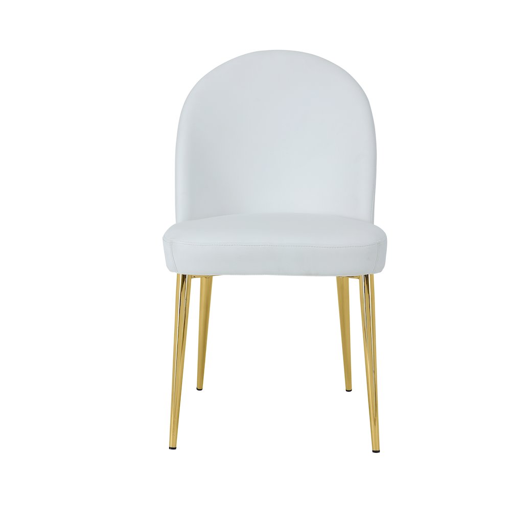 Gold Vera Chair Faux Leather White- Set Of 2. Picture 3
