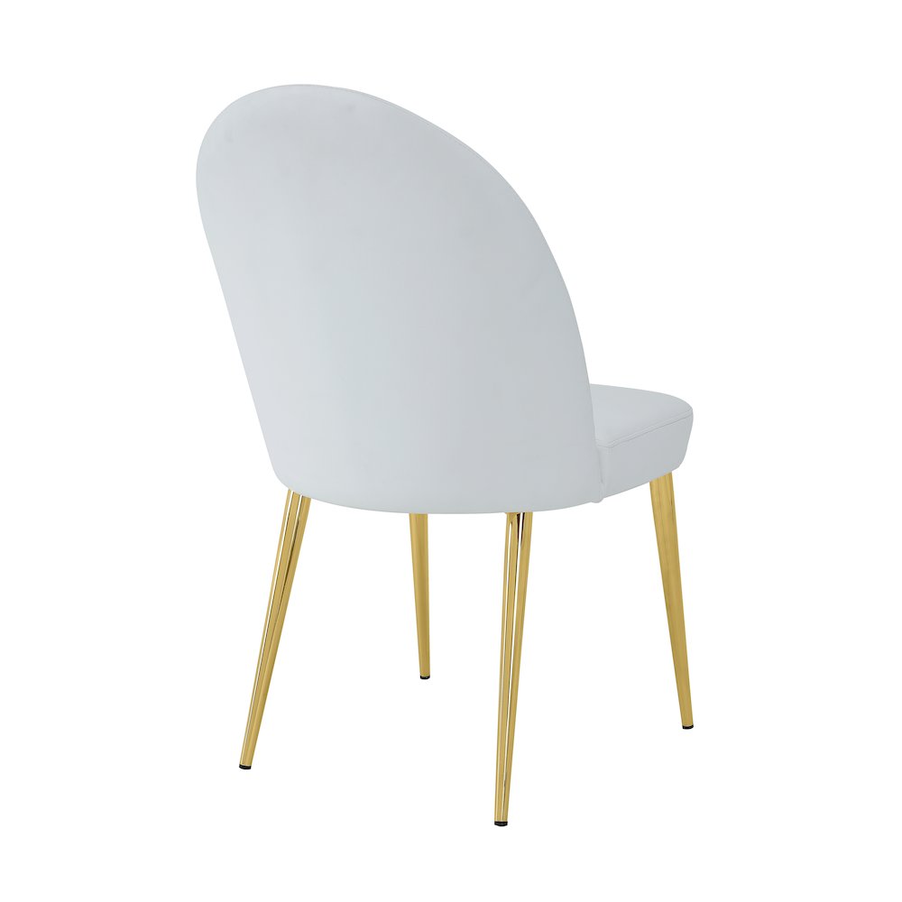 Gold Vera Chair Faux Leather White- Set Of 2. Picture 4