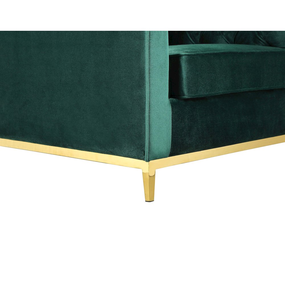 Vivienne Sofa Chair Velvet Green/Gold. Picture 5