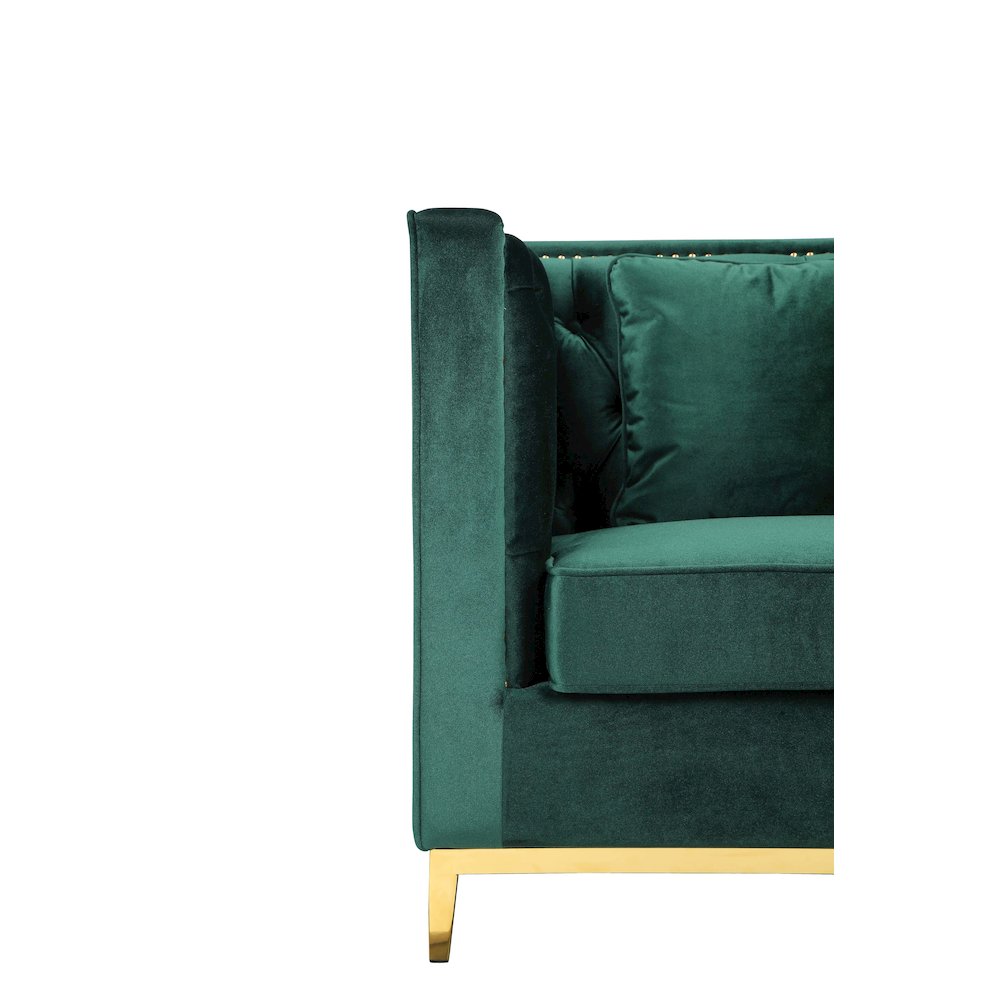 Vivienne Sofa Chair Velvet Green/Gold. Picture 6