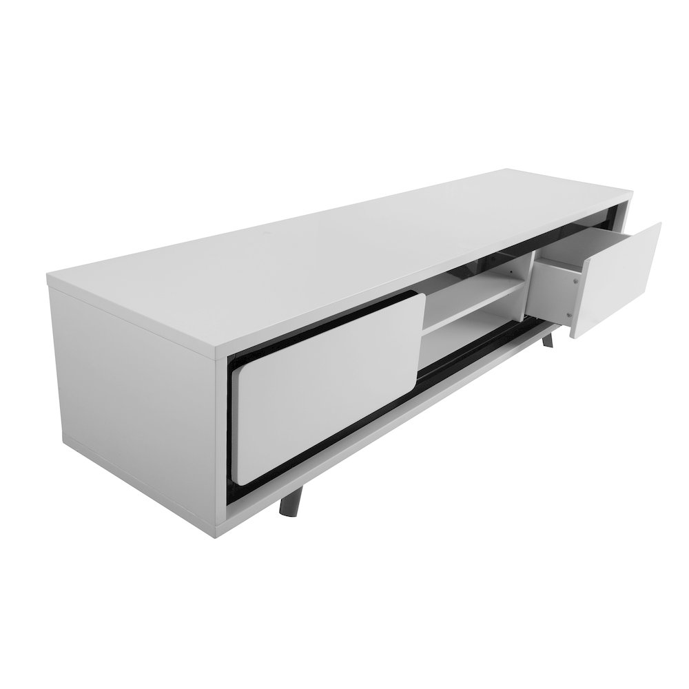 Hal Large Tv Stand White & Black Combo. Picture 2