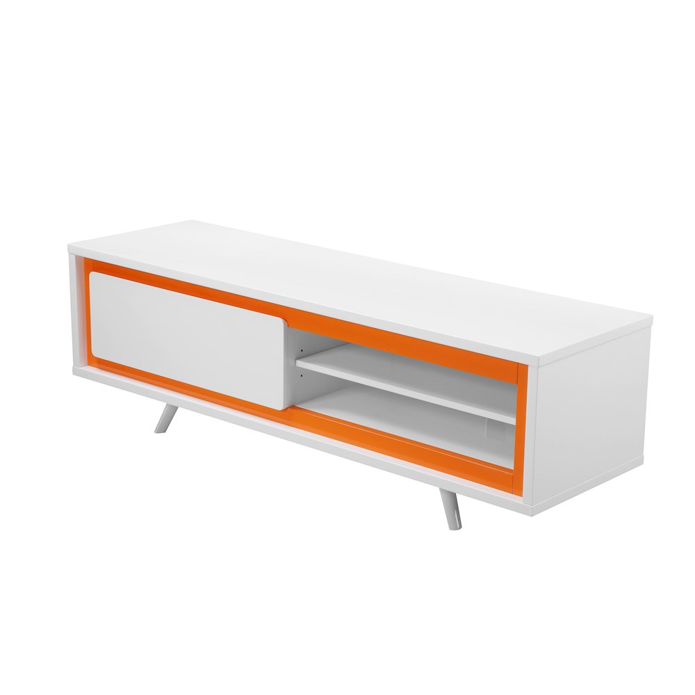 Hal Short Tv Stand White & Orange Combo. Picture 1
