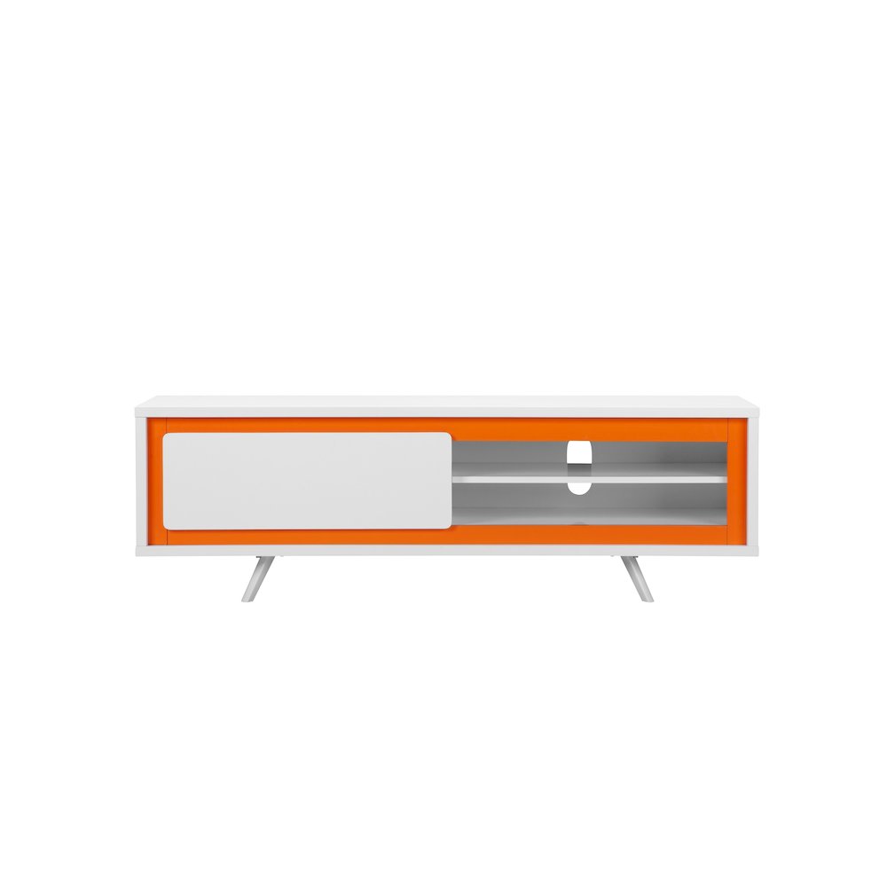 Hal Short Tv Stand White & Orange Combo. Picture 2