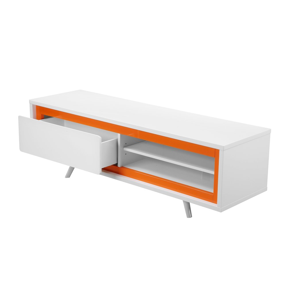Hal Short Tv Stand White & Orange Combo. Picture 3