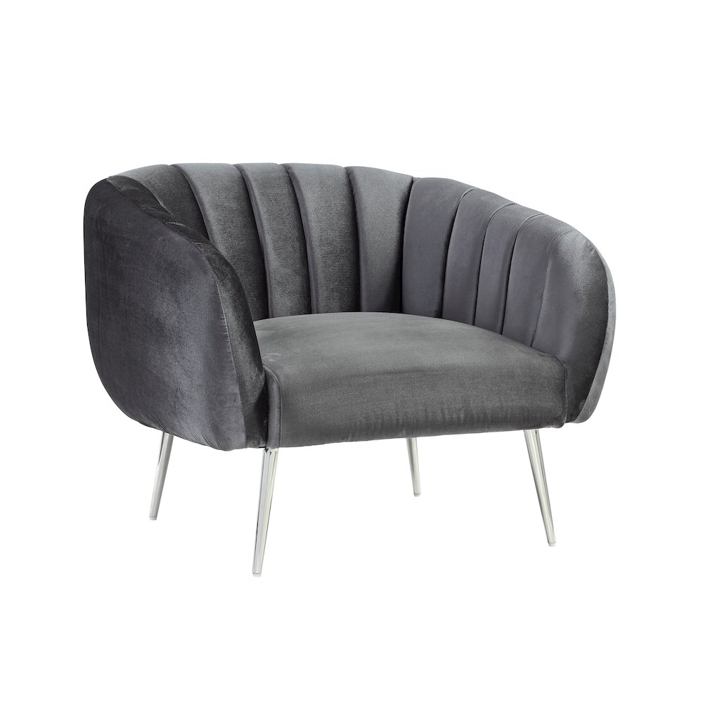 Hilda Chair Silver/Gray Velvet. Picture 2