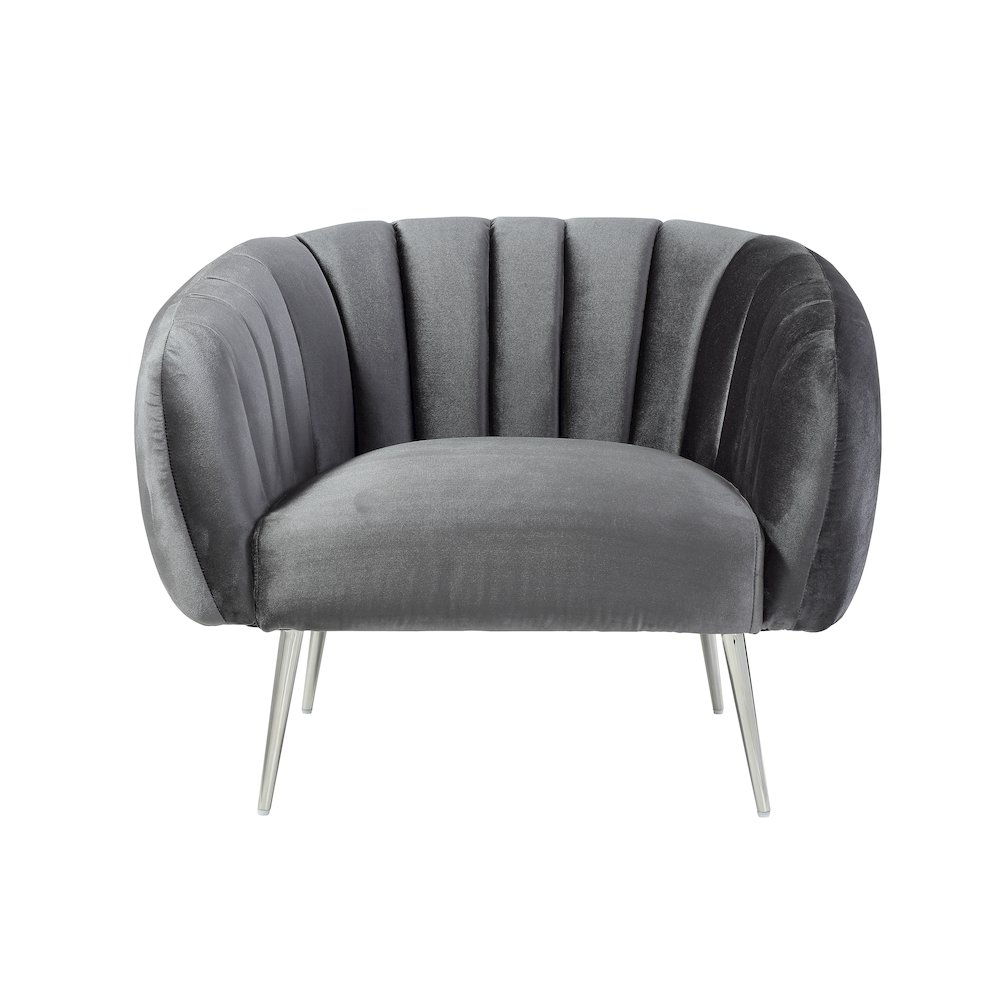 Hilda Chair Silver/Gray Velvet. Picture 1
