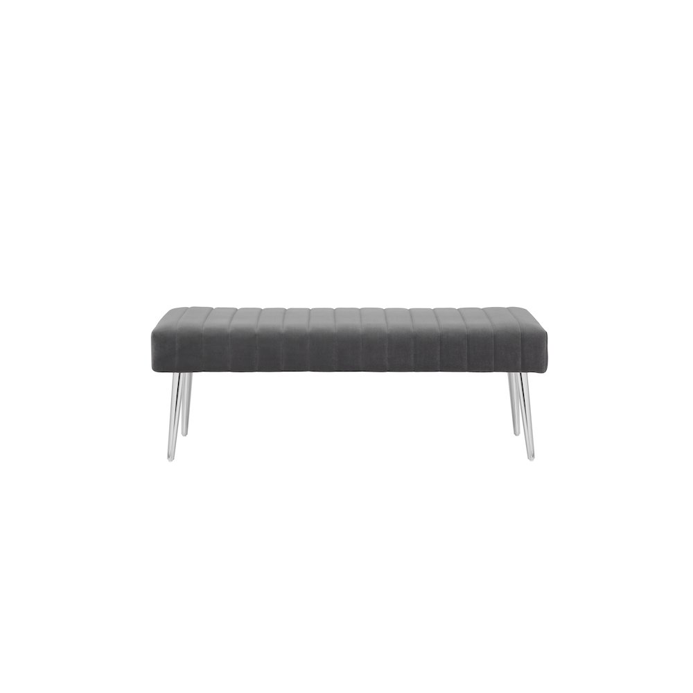 Hilda Bench Velvet Gray. Picture 1
