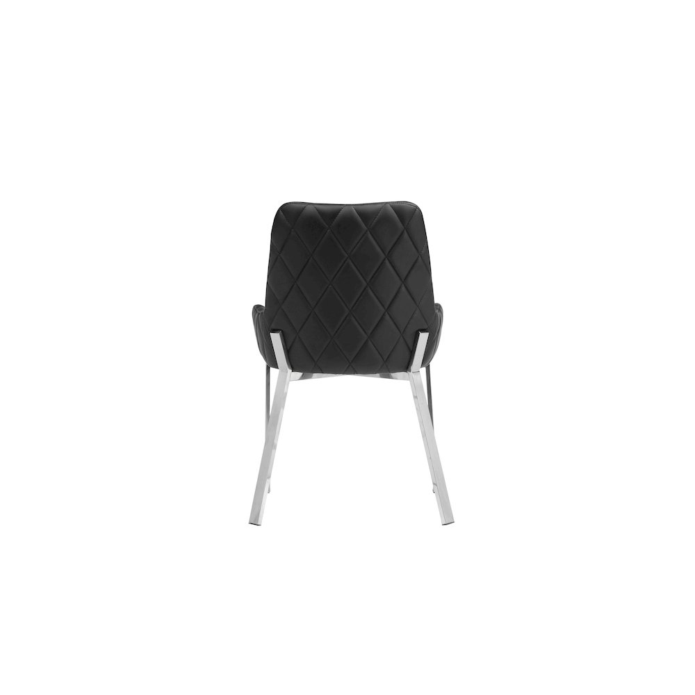 Hudson Diamond Tufted Chair Silver/Black Faux Leather - Set Of 2. Picture 5