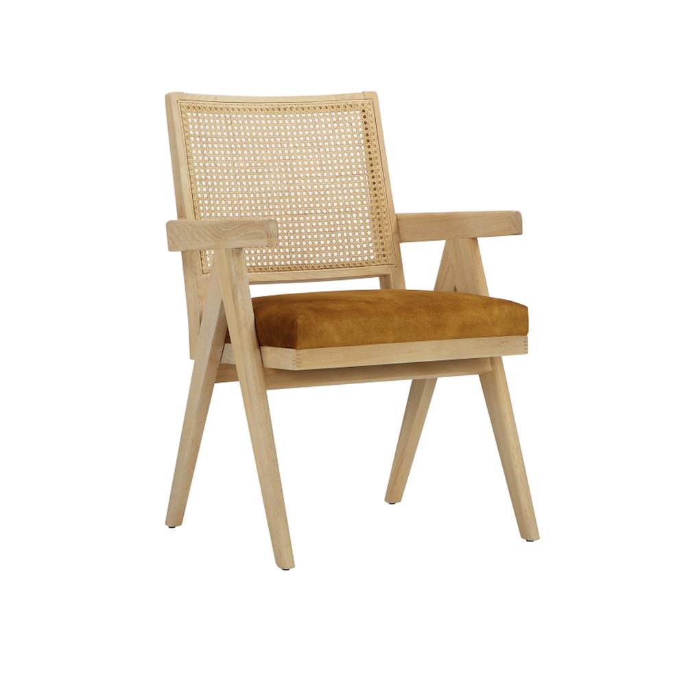 Lev Arm Chair Velvet Gold. Picture 1