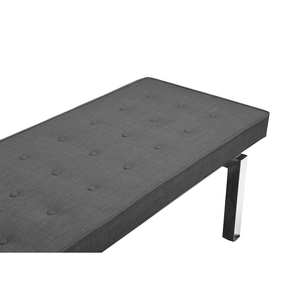 Lina Tufted Bench Charcoal. Picture 3