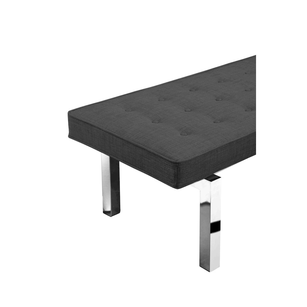Lina Tufted Bench Charcoal. Picture 4
