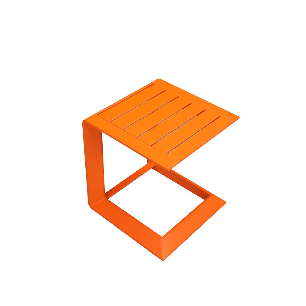 Leaf Sid Table, Orange In Aluminum. Picture 1