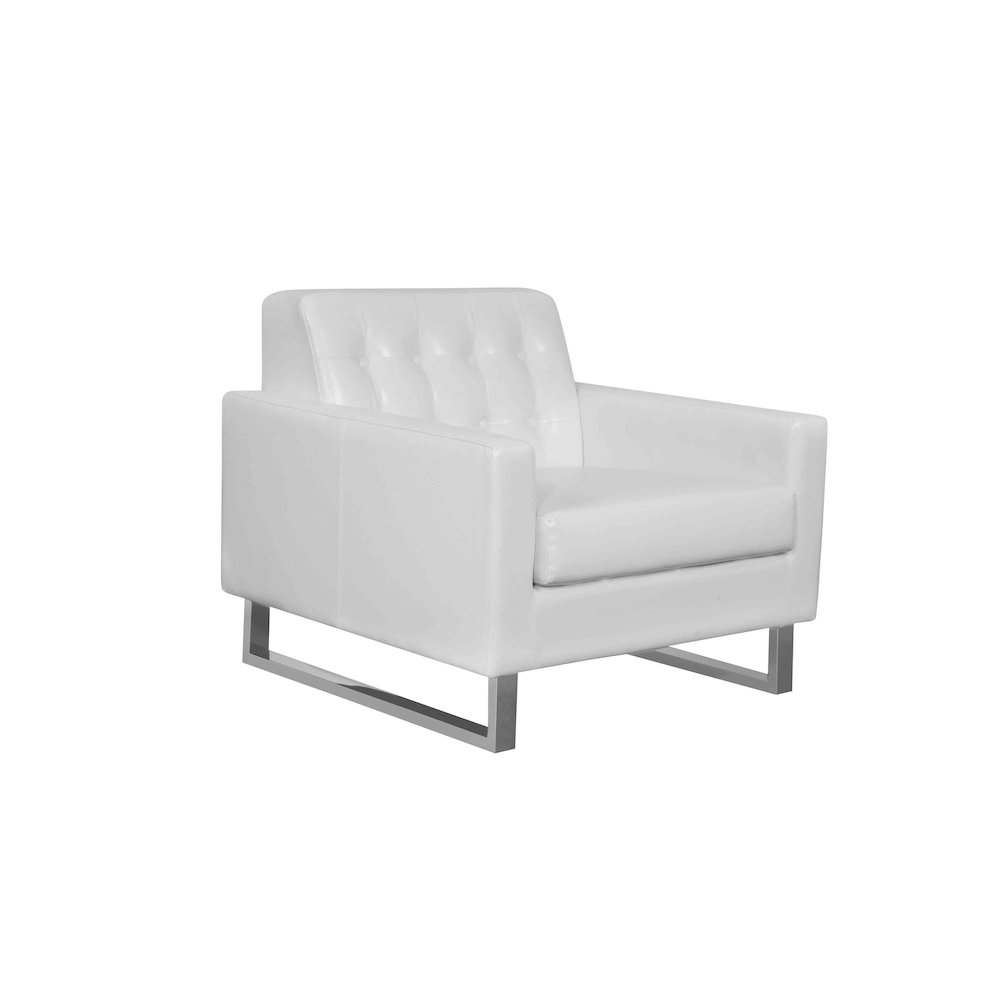 Sloan Sofa Chair Faux Leather White. Picture 1