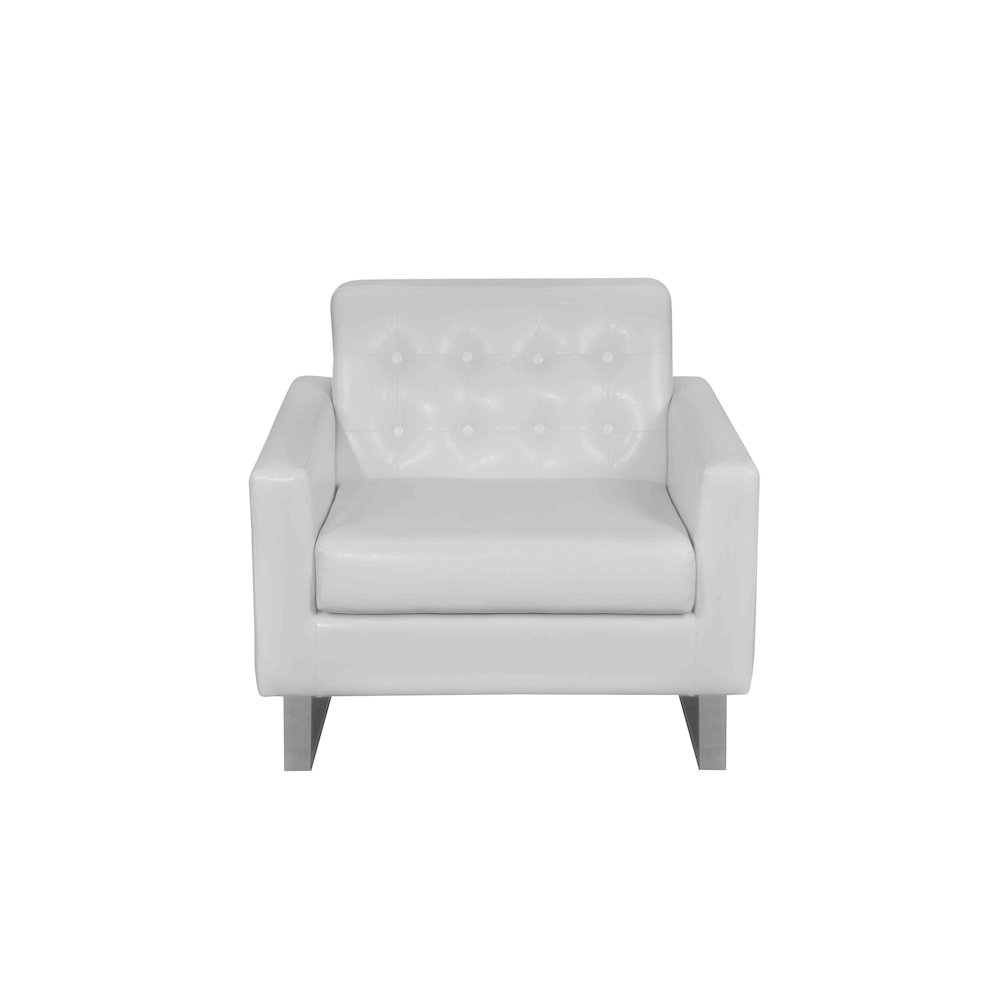 Sloan Sofa Chair Faux Leather White. Picture 2