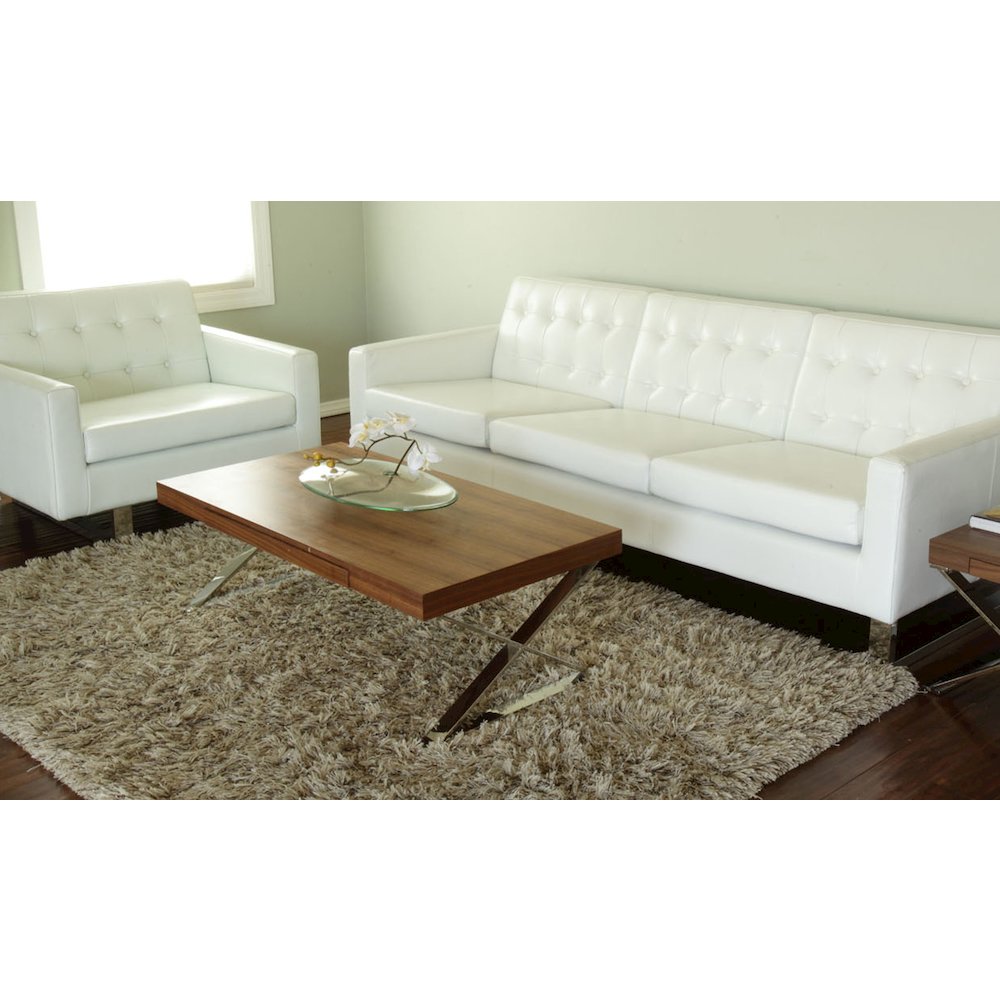 Sloan Sofa Chair Faux Leather White. Picture 4