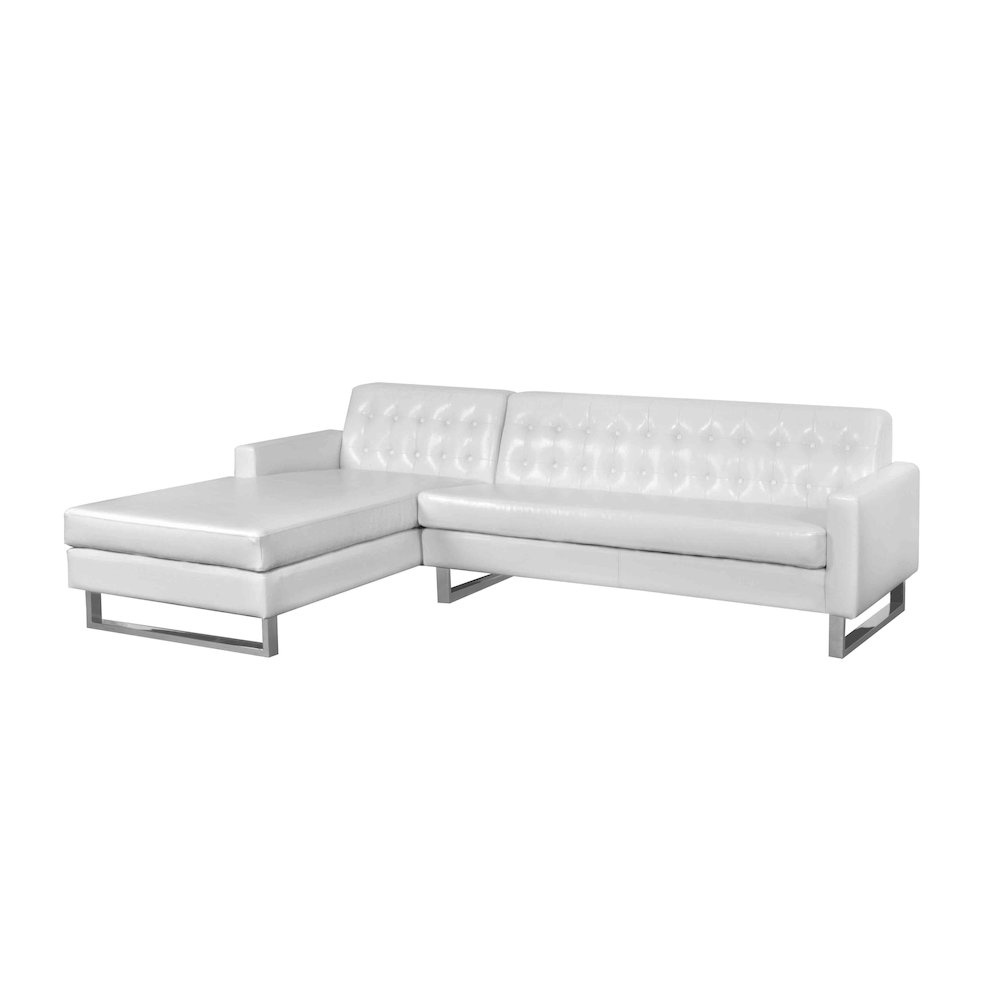 Sloan Left Arm Facing Faux Leather White. Picture 1