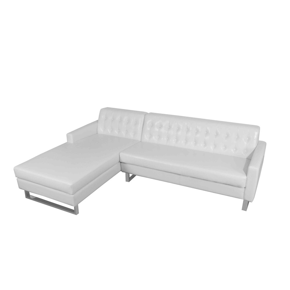 Sloan Left Arm Facing Faux Leather White. Picture 4