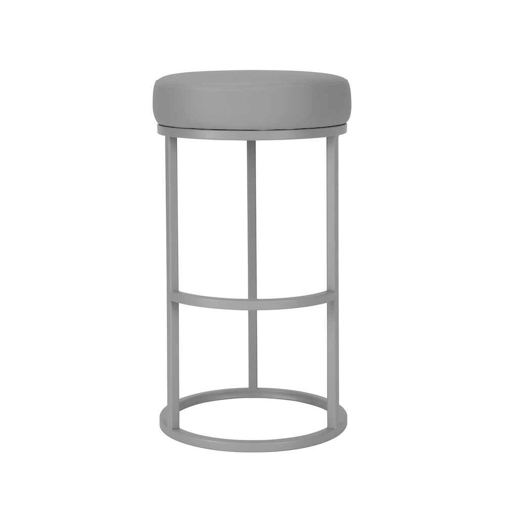 Stan Bar Stool Faux Leather Gray. Picture 1