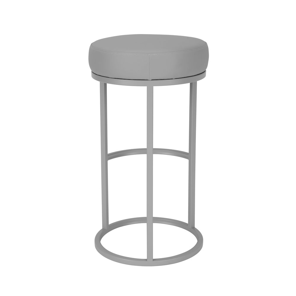 Stan Bar Stool Faux Leather Gray. Picture 2