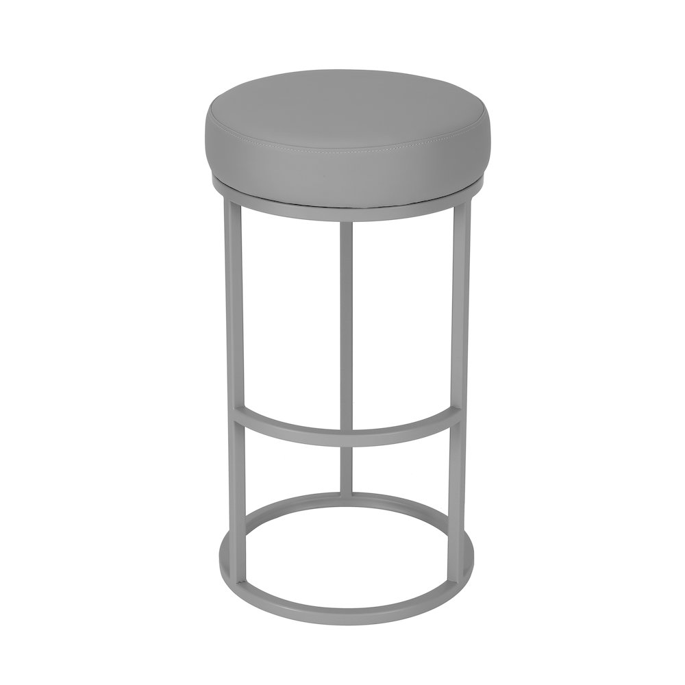 Stan Bar Stool Faux Leather Gray. Picture 3