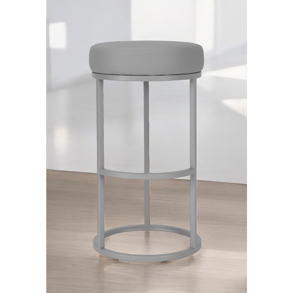 Stan Bar Stool Faux Leather Gray. Picture 4