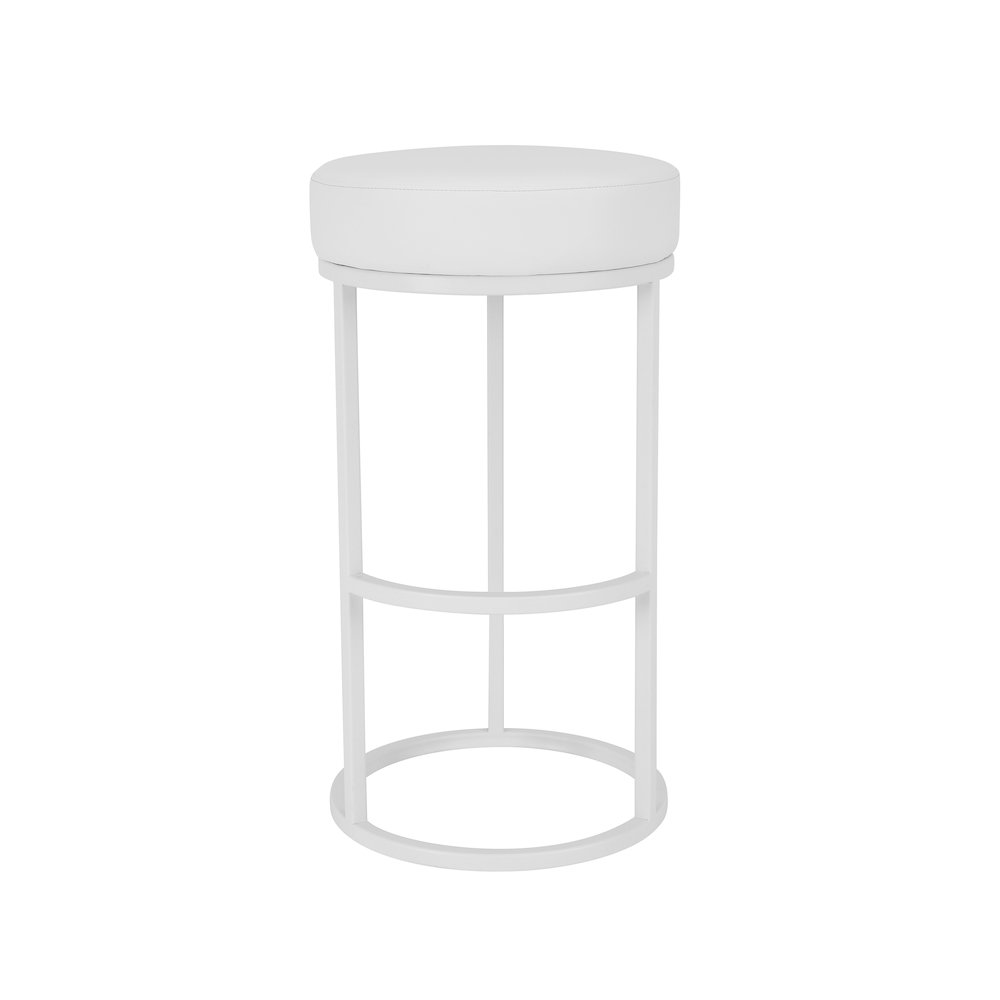 Stan Bar Stool Faux Leather White. Picture 1