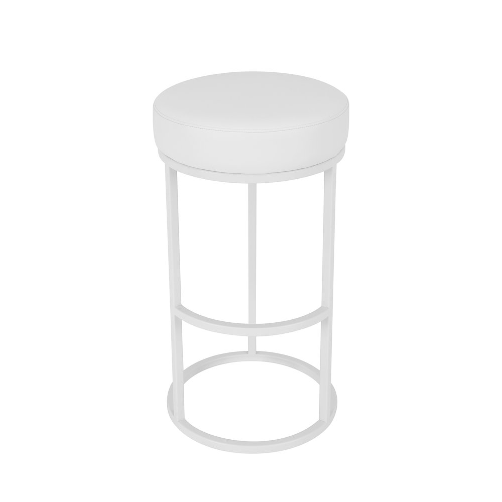 Stan Bar Stool Faux Leather White. Picture 2