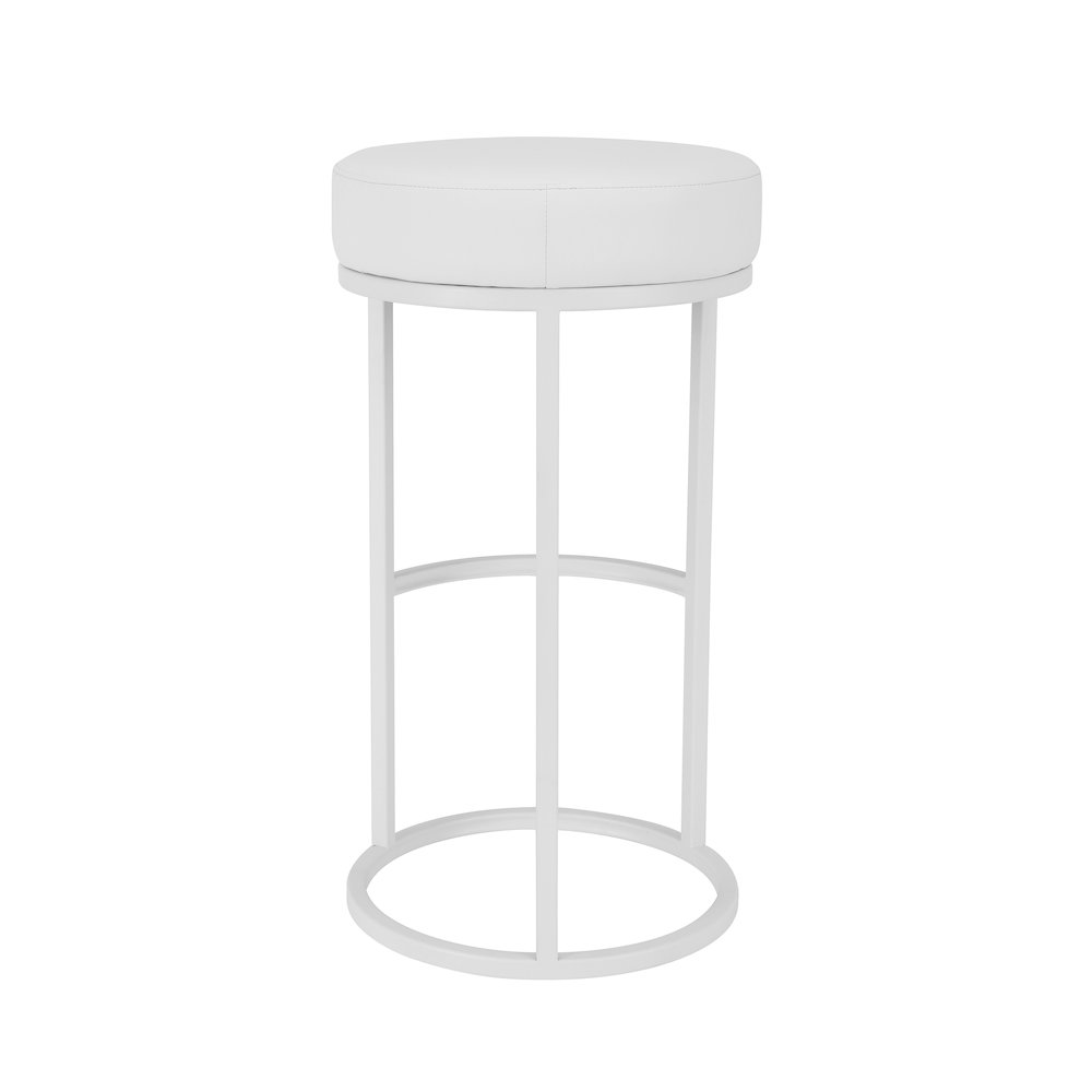 Stan Bar Stool Faux Leather White. Picture 3