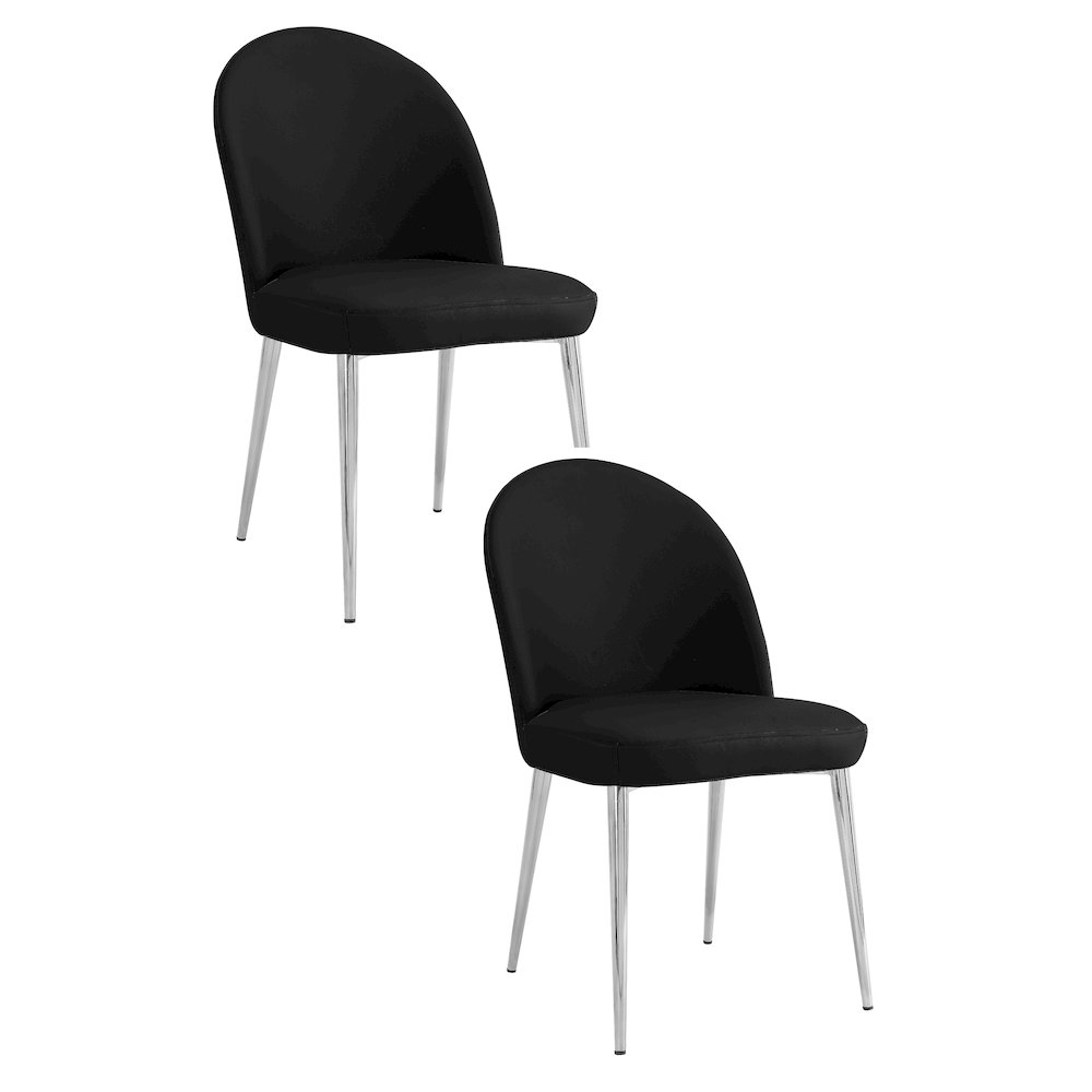 Vera Chair Faux Leather Black - Set Of 2. Picture 1