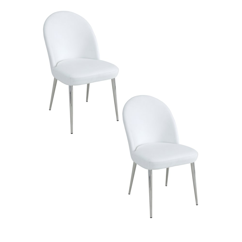 Vera Chair Faux Leather White- Set Of 2. Picture 1
