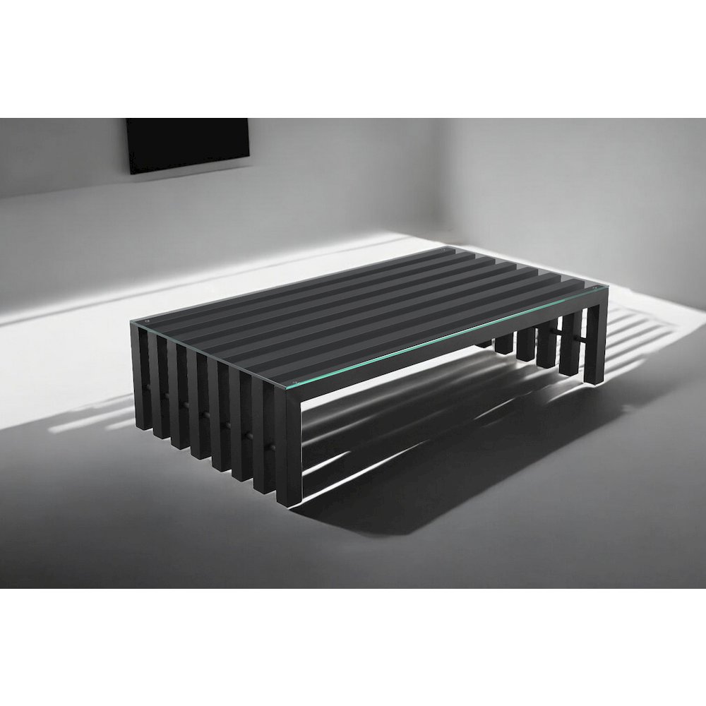 Vlad Coffee Table Rectangle Metal Black. Picture 6
