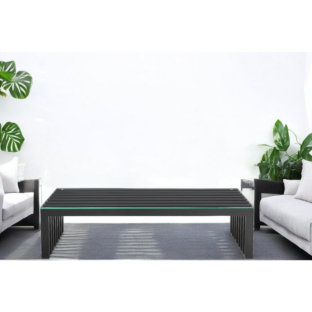 Vlad Coffee Table Rectangle Metal Black. Picture 7