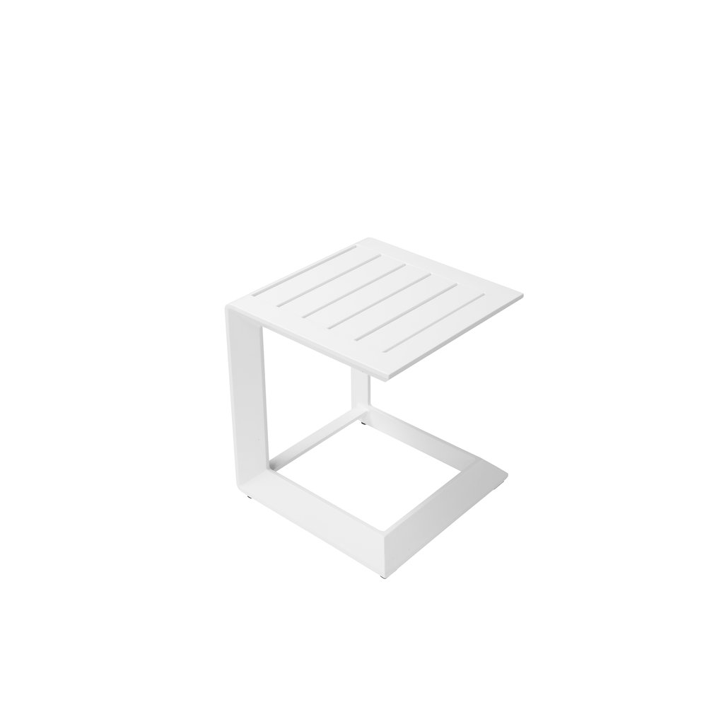 Leaf Sid Table, White In Aluminum. Picture 1