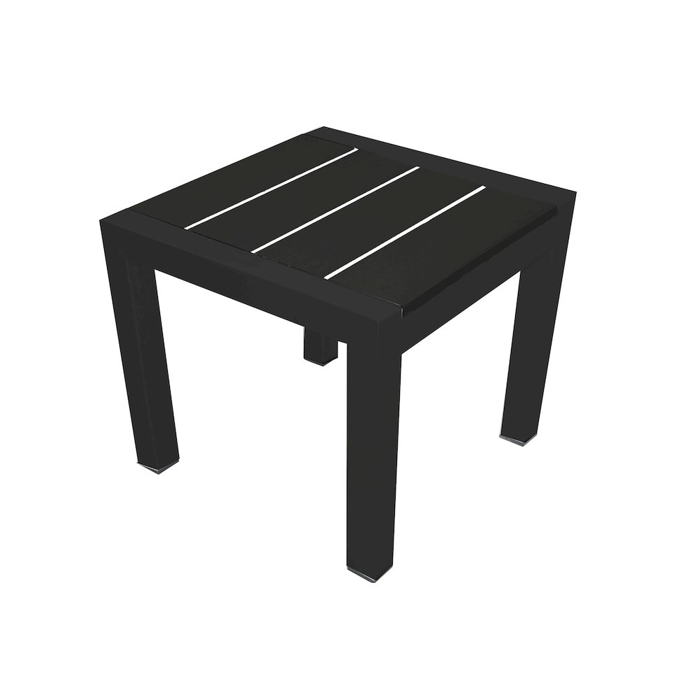 Joseph Side Table, Black & Black In Aluminum, Polyresin. Picture 1