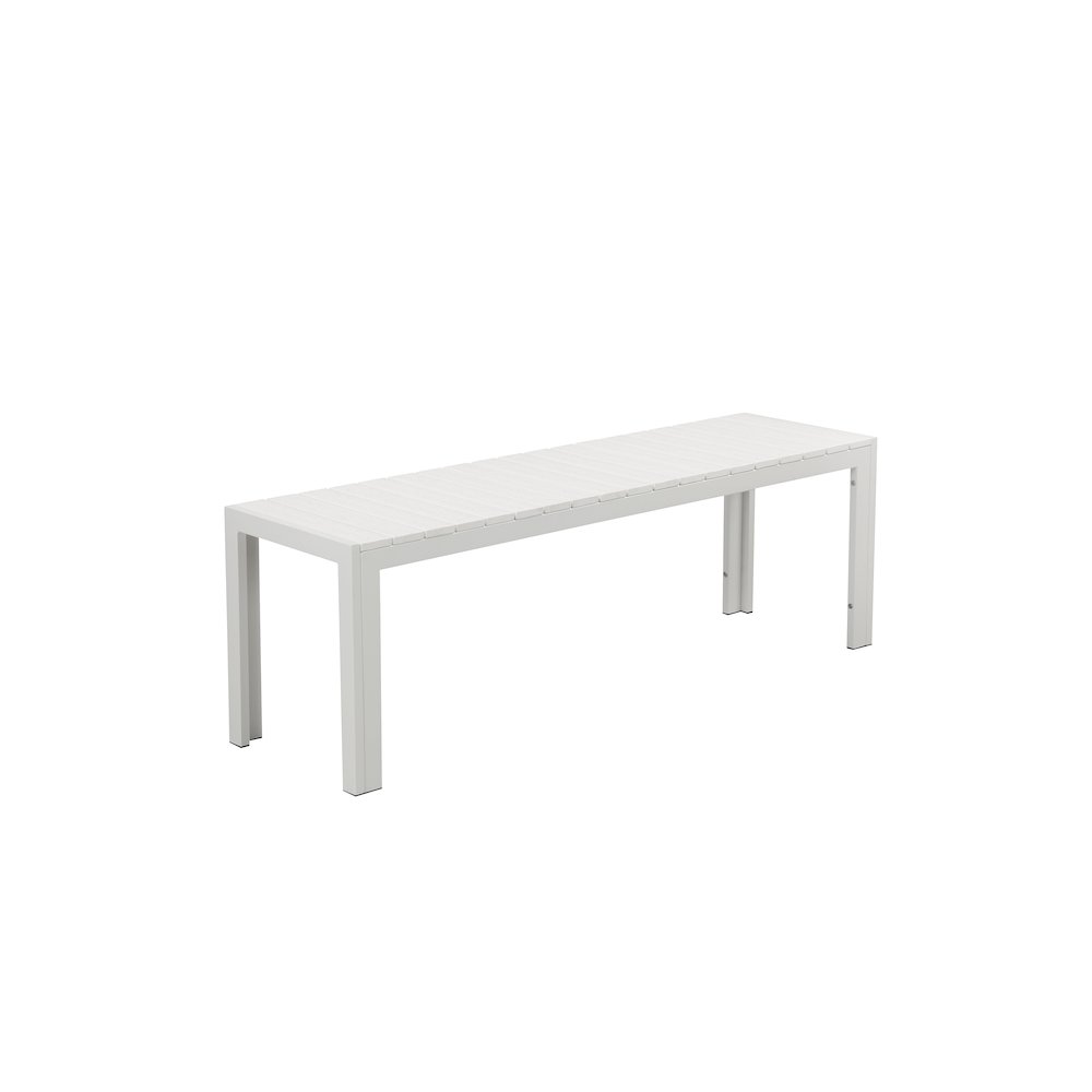 Breeze Bench White In Aluminum, Polyresin. Picture 1
