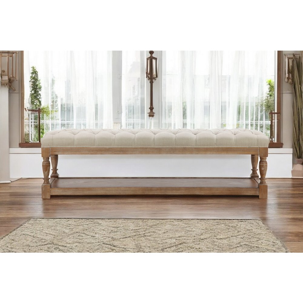 Z-Athena-59 Bench White And Linen. Picture 2