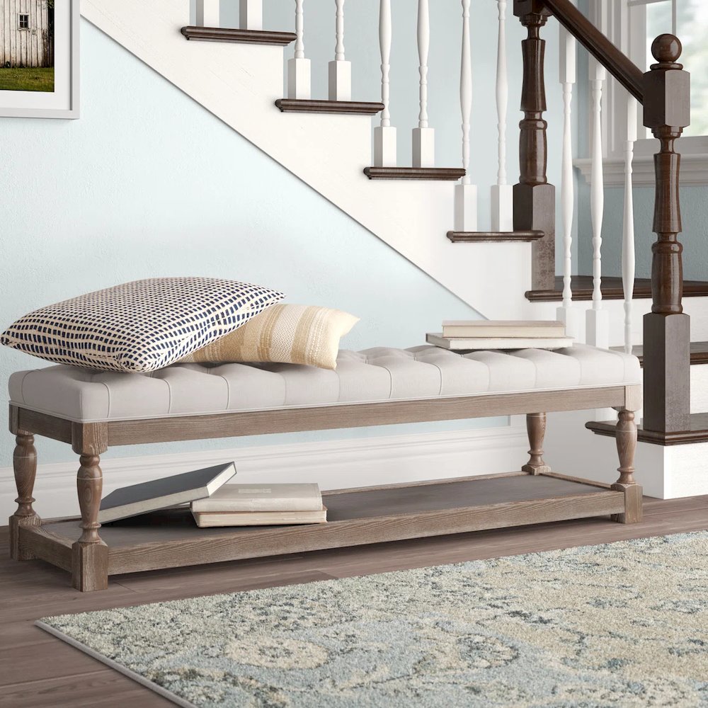 Z-Athena-59 Bench White And Linen. Picture 3