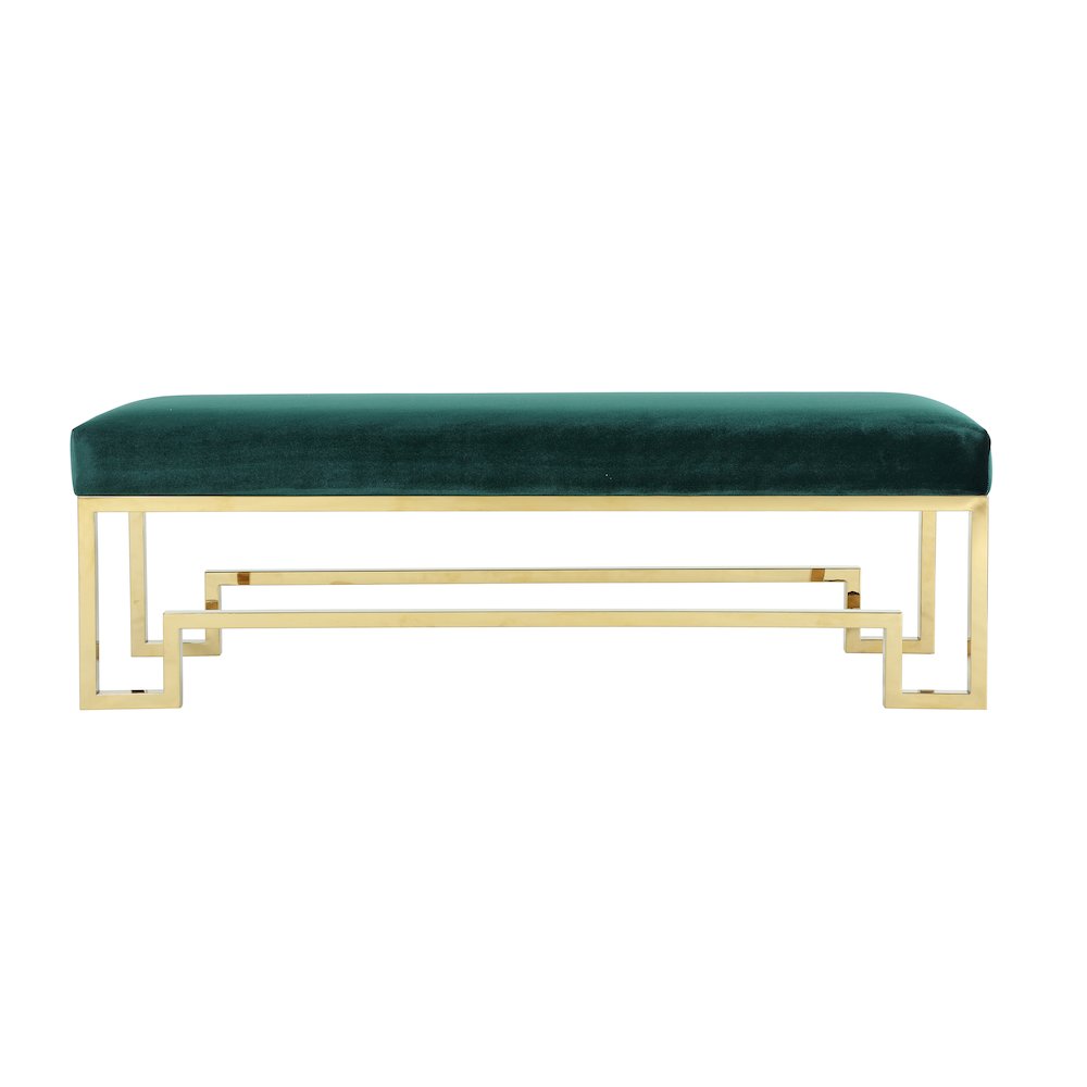 Z-Gold Laurence Bench Velvet Green. Picture 1