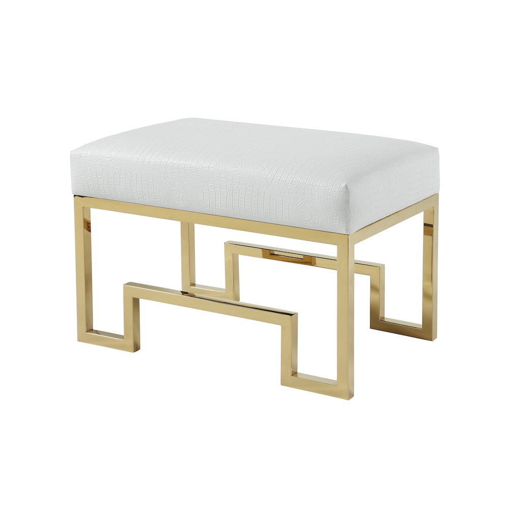 Z-Laurence Stool Gold White Gator. Picture 2