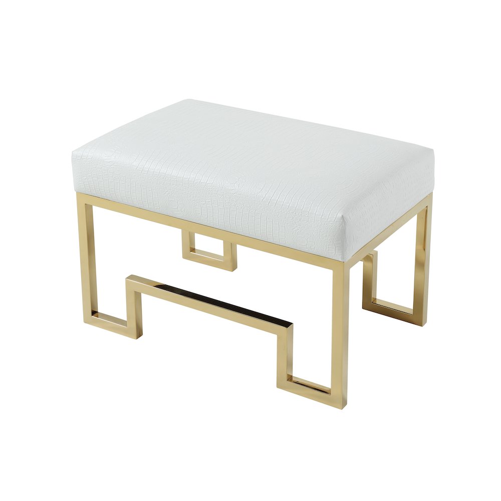 Z-Laurence Stool Gold White Gator. Picture 3