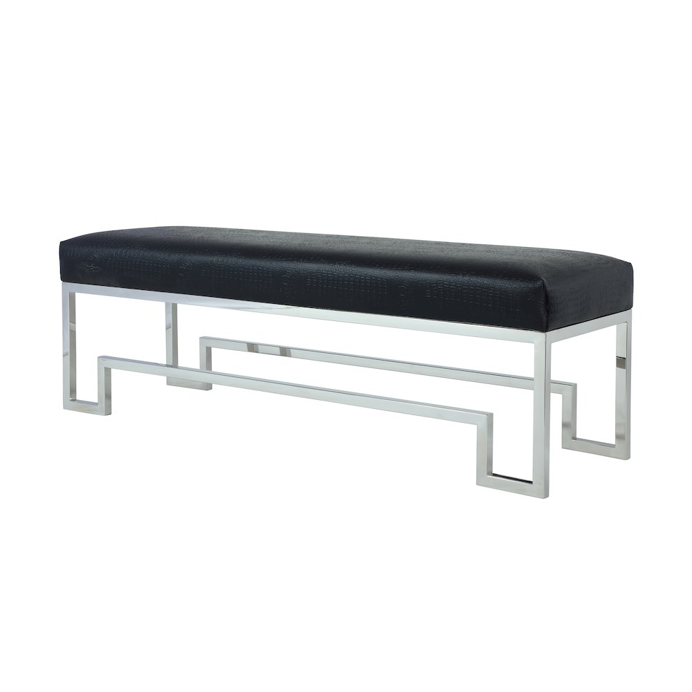 Z-Silver Laurence Bench Pu Blk Gator. Picture 2